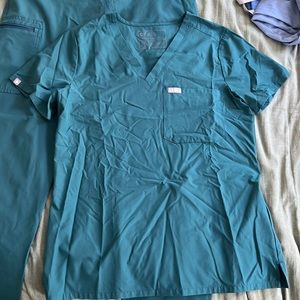 Figs Limited Edition Caribbean Blue Scrub Top